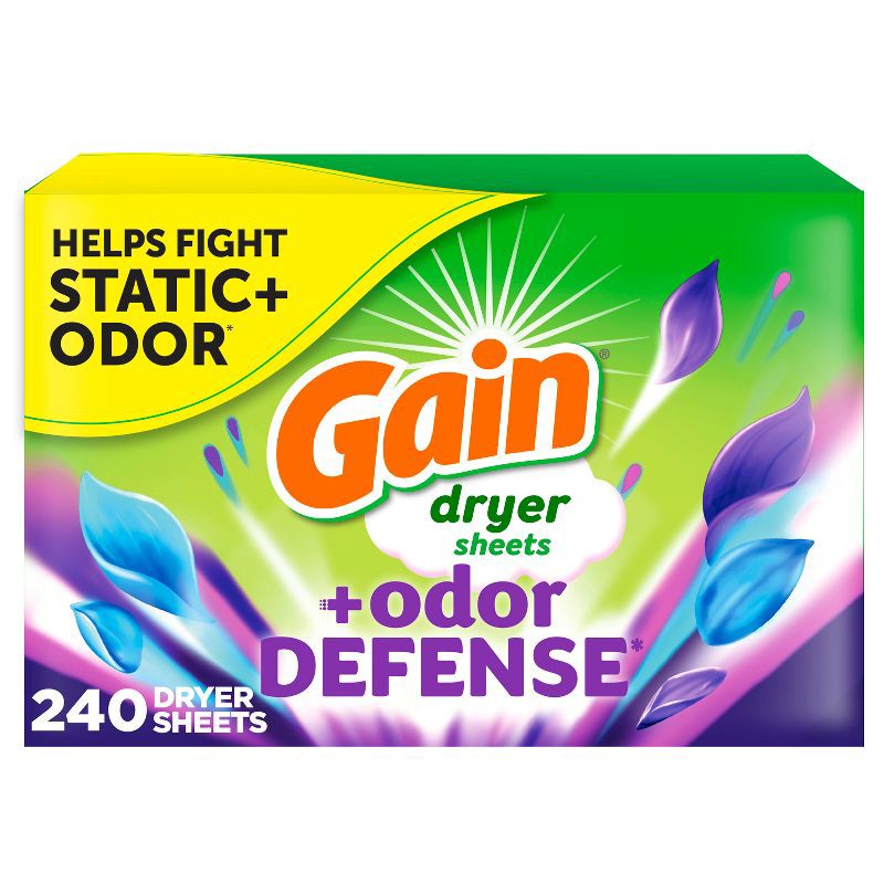 slide 1 of 8, Gain Odor Defense Dryer Sheets- 240ct, 240 ct