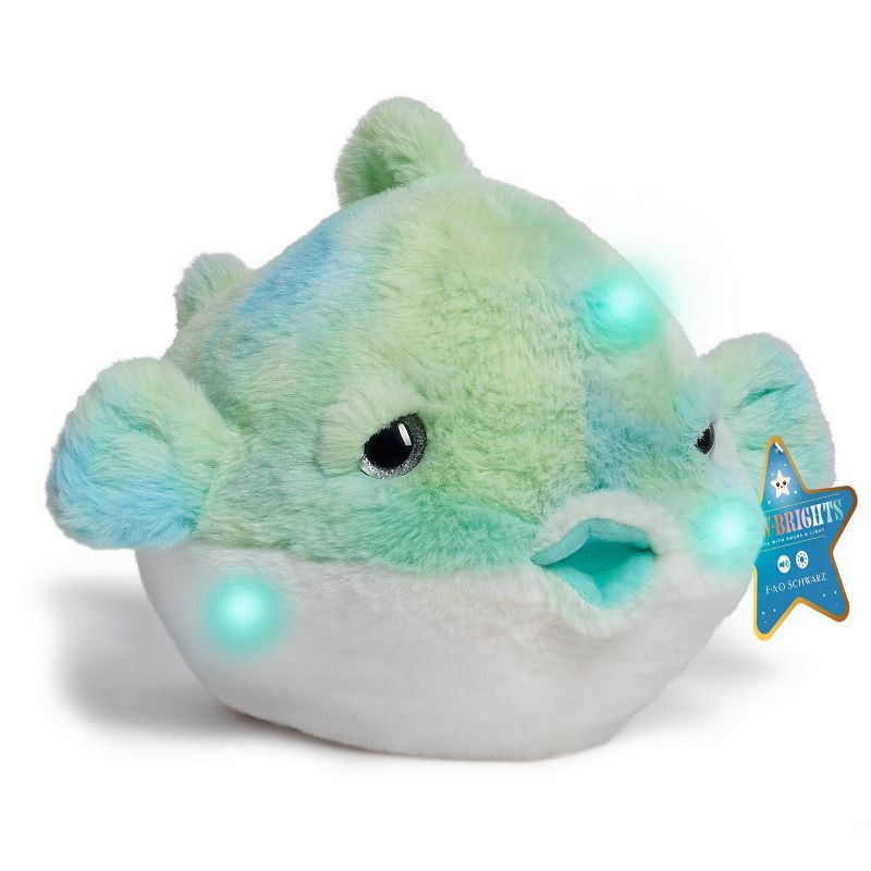 slide 1 of 1, FAO Schwarz 12" Glow Brights LED with Sound Blowfish Toy Plush, 1 ct