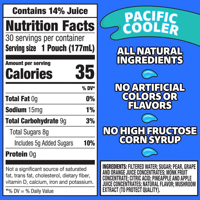 slide 8 of 12, Capri Sun Pacific Cooler Juice Drink - 30pk/6 fl oz Pouches, 30 ct; 6 fl oz