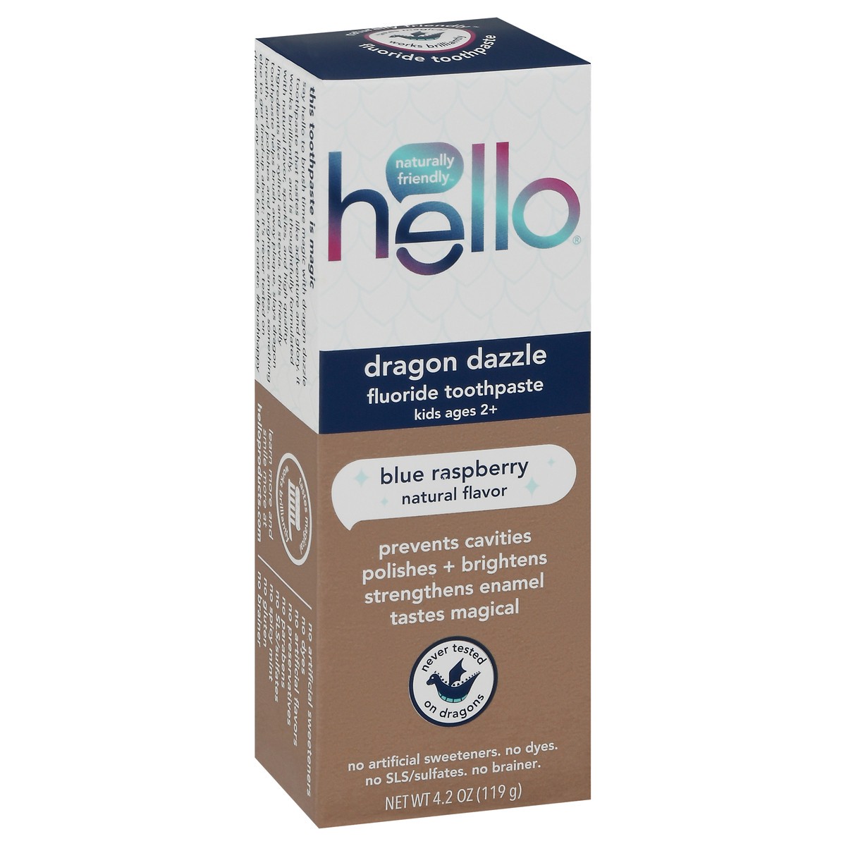 slide 4 of 9, Hello Kids Dragon Dazzle Fluoride Toothpaste Blue Raspberry, 4.2 oz