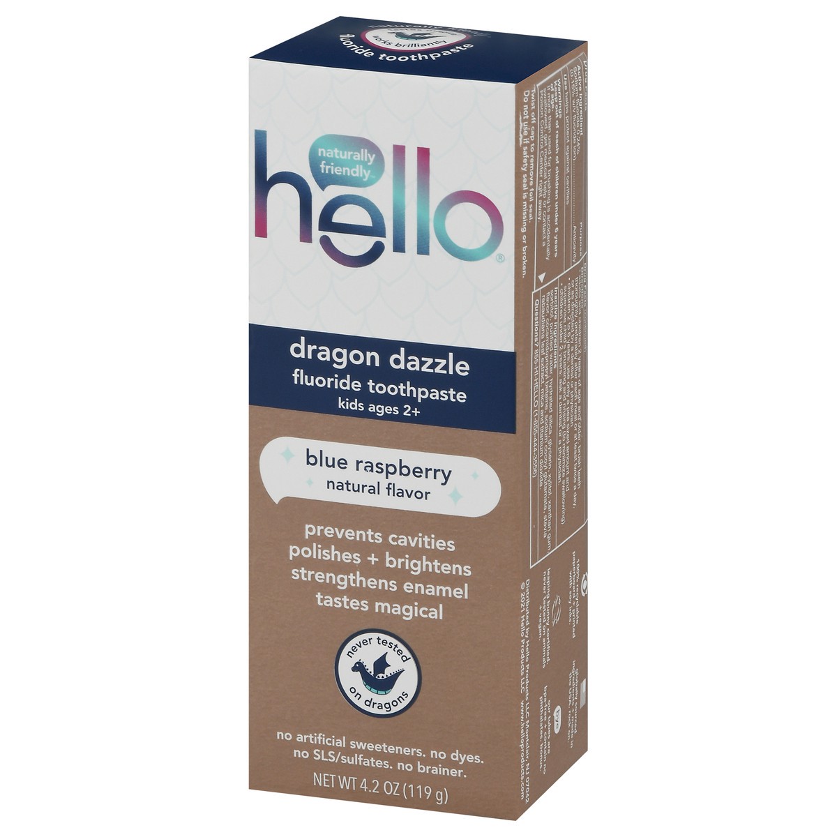 slide 2 of 9, Hello Kids Dragon Dazzle Fluoride Toothpaste Blue Raspberry, 4.2 oz