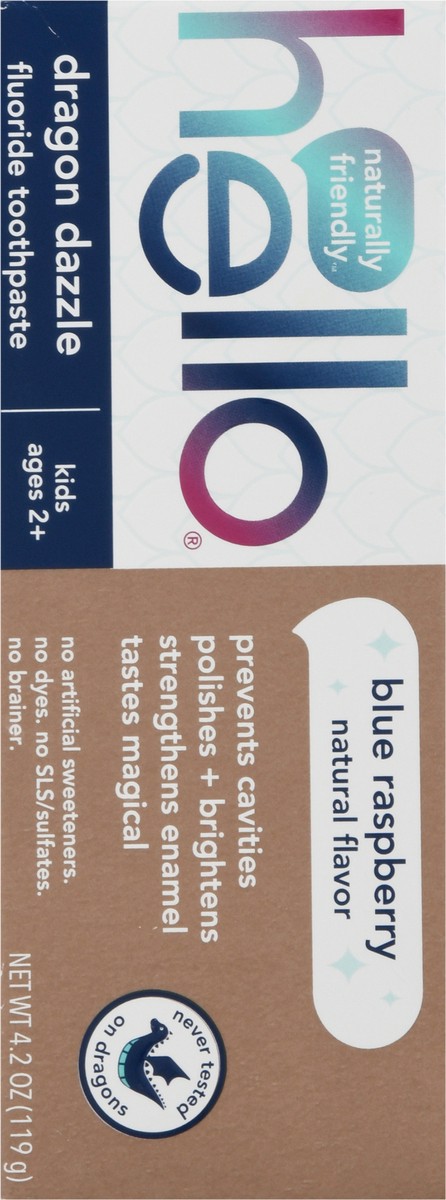 slide 6 of 9, Hello Kids Dragon Dazzle Fluoride Toothpaste Blue Raspberry, 4.2 oz