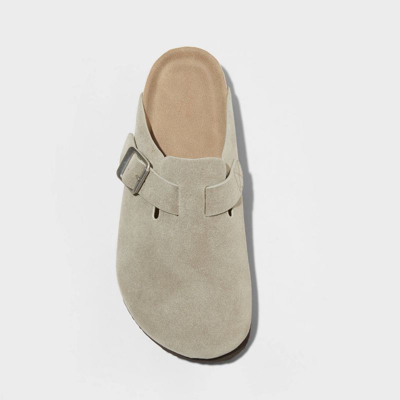 slide 3 of 4, Women's Betsy Clog Mule Flats - Universal Thread™ Taupe 8.5: Slip-On Faux Leather, Medium Width, Closed Toe, Textured Sole, 1 ct