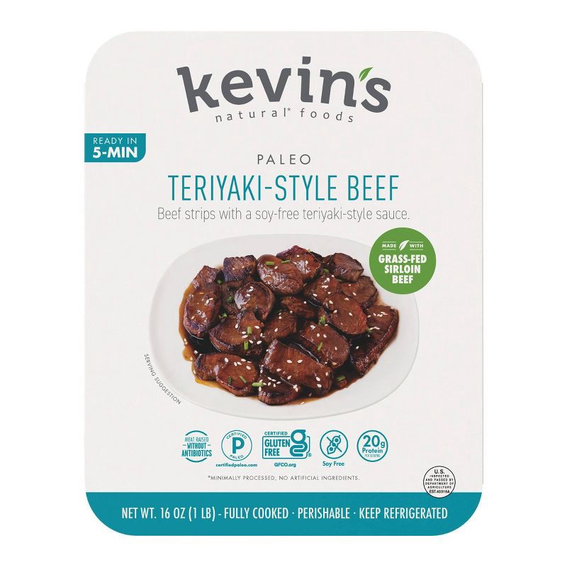 slide 1 of 5, Kevin's Natural Foods Kevin's Gluten Free Teriyaki-Style Beef - 16oz, 16 oz