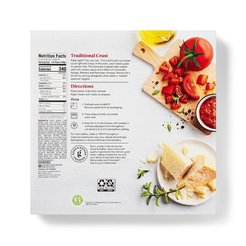 slide 2 of 4, Gluten Free Traditional Crust Frozen Cheese Pizza - 21.1oz - Good & Gather™, 21.1 oz