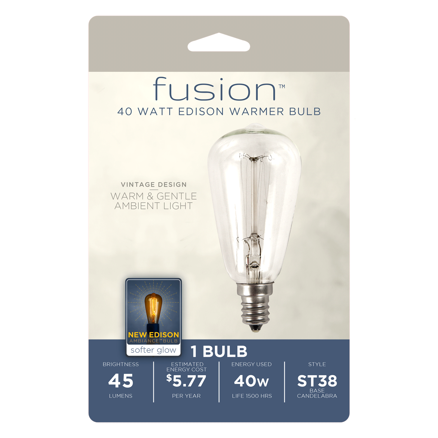 slide 1 of 1, ScentSationals Fusion replacement light bulb for Edison Bulb wax warmers, 40 Watt, 1 ct
