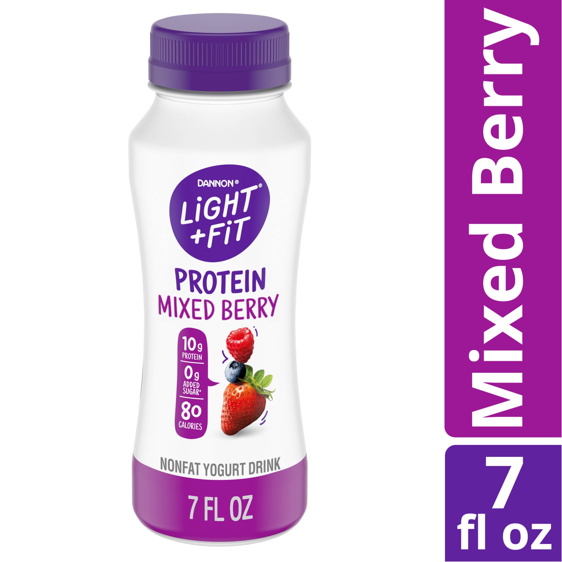 Light + Fit Nonfat Mixed Berry Protein Smoothie Yogurt Drink 7 fl oz