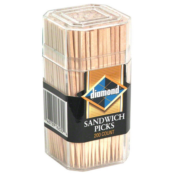 slide 1 of 1, Diamond Sandwich Toothpicks, 200 ct