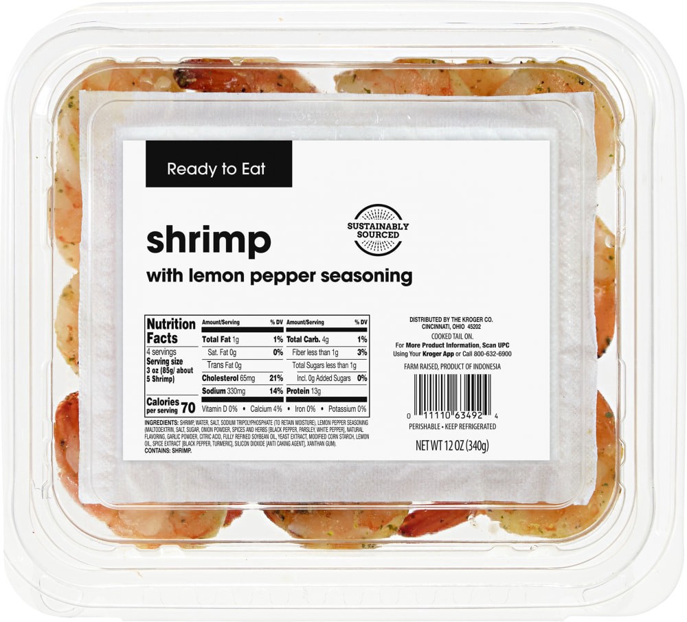 slide 2 of 3, Kroger Sandbar Lemon Pepper Shrimp Bowl, 0.75 lb