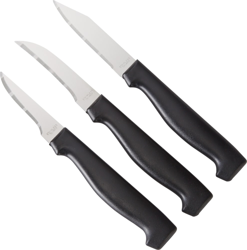 slide 1 of 1, Everyday Living Paring Knives - Black, 3 ct