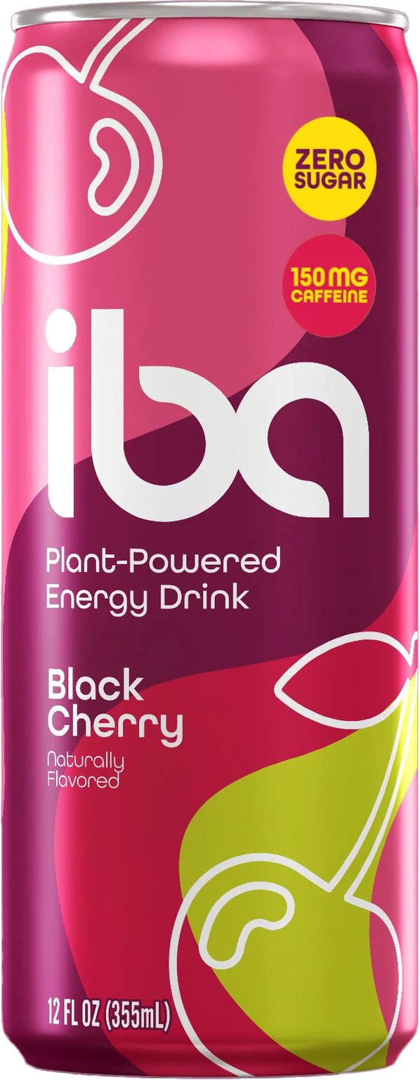 slide 1 of 1, iba Black Cherry Plant Powered Energy Drink, 12 oz