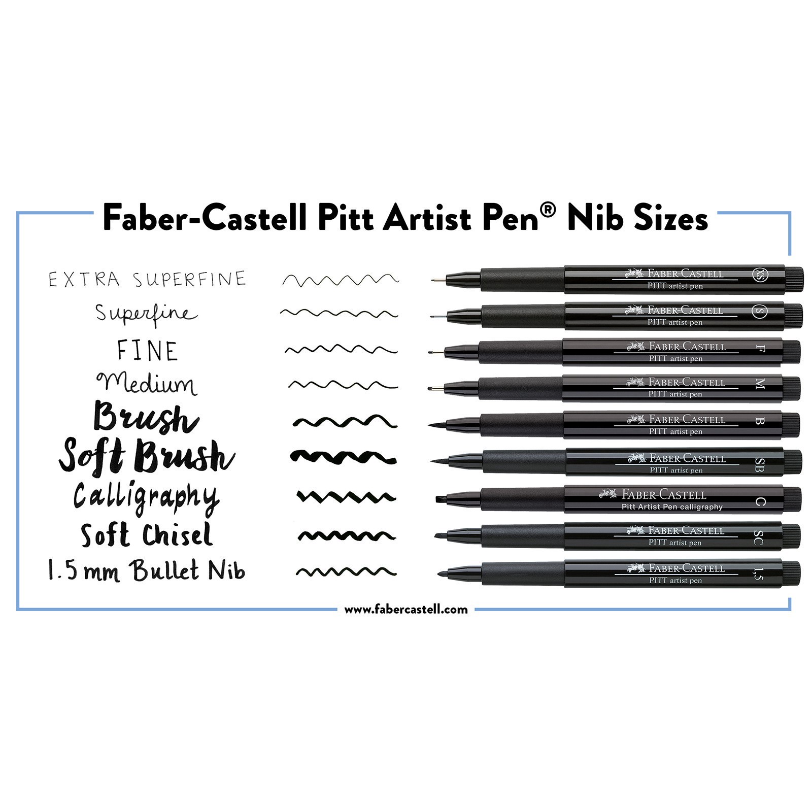 slide 6 of 9, Faber-Castell Pitt 8 Piece Black Artist Pen Set, 8 ct