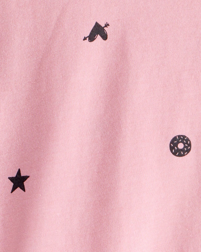 slide 2 of 2, Carter's Carters Girls Icon Print Long-Sleeve Top - Pink Pink XS, 1 ct