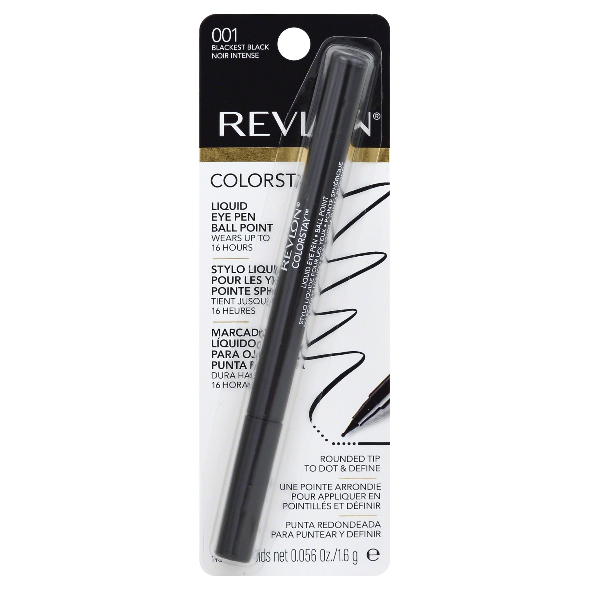 slide 1 of 2, Revlon ColorStay Liquid Eye Pen Ball Point Tip Blackest Black, 1 ct