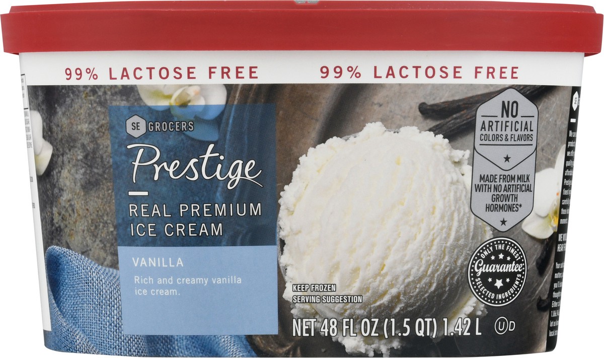 slide 6 of 9, Prestige Real Premium Vanilla Ice Cream, 48 oz