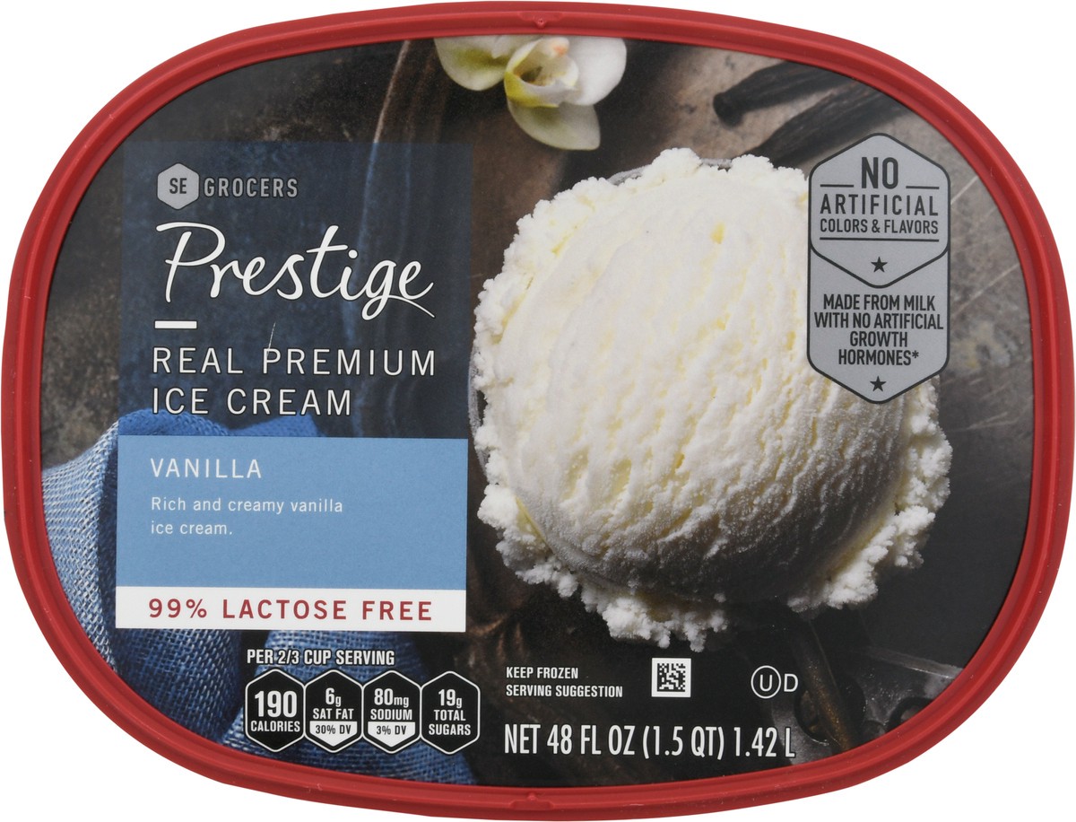 slide 9 of 9, Prestige Real Premium Vanilla Ice Cream, 48 oz
