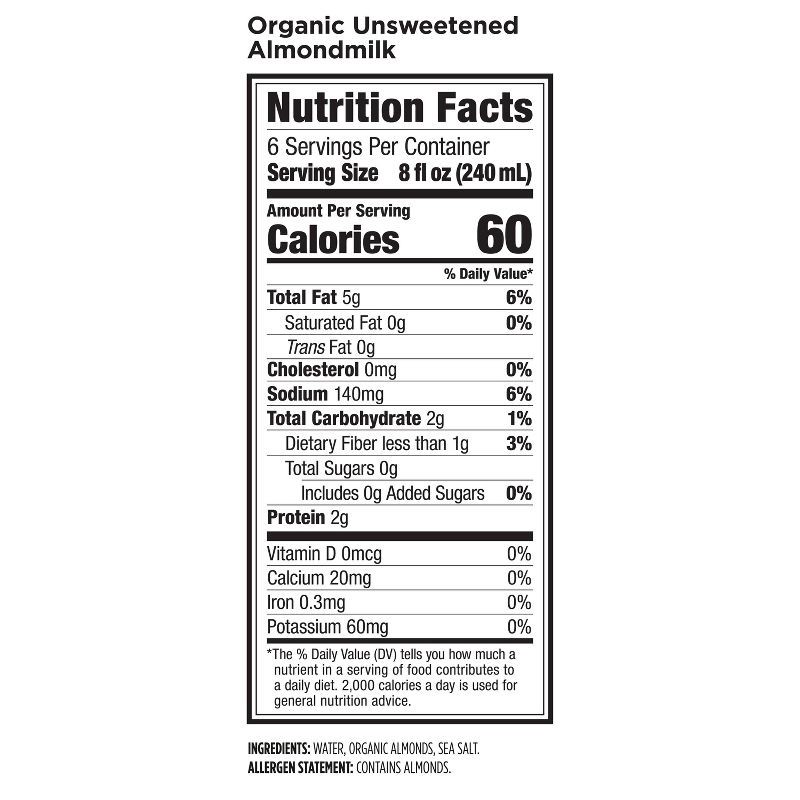slide 2 of 9, Califia Farms Organic Unsweetened Almond Milk - 48 fl oz, 48 fl oz