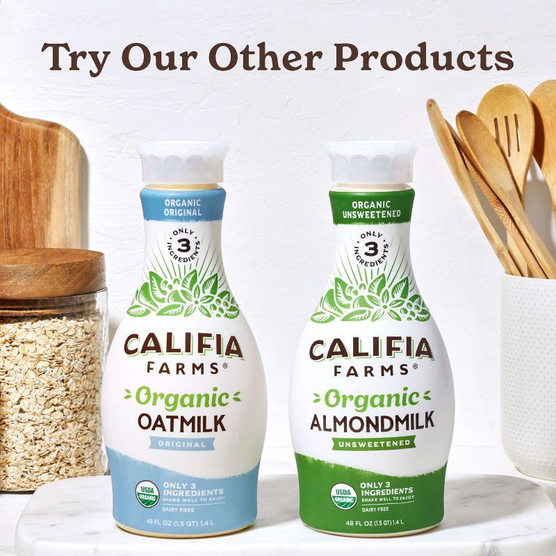 slide 3 of 6, Califia Farms Organic Unsweetened Almond Milk - 48 fl oz, 48 fl oz