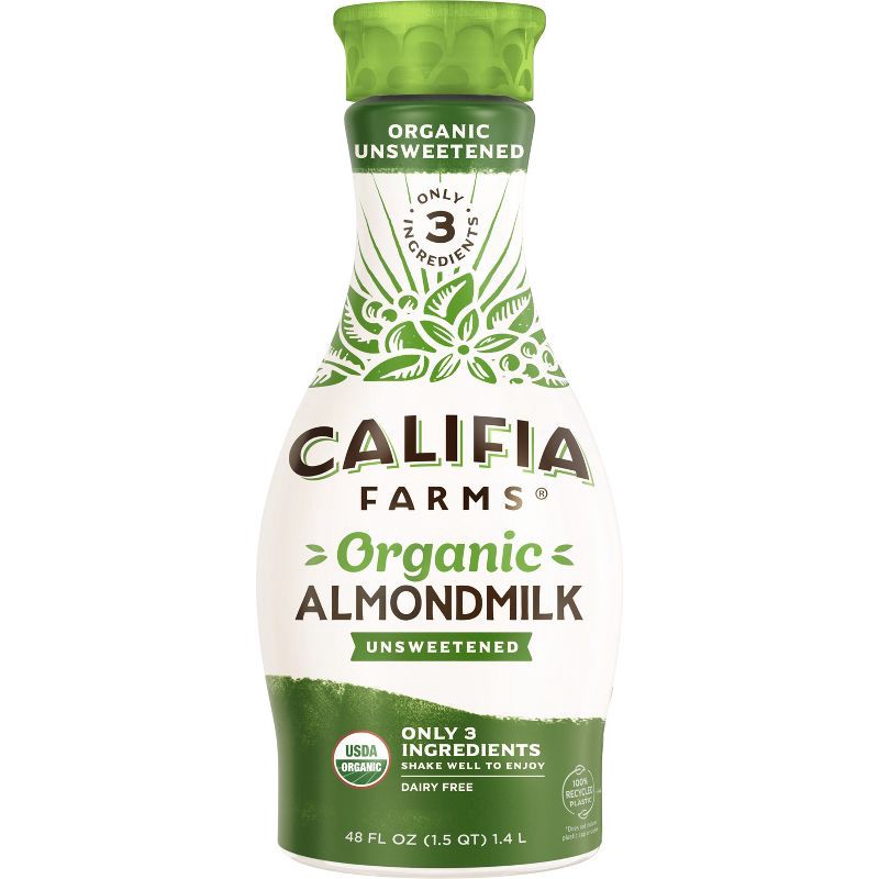 slide 1 of 6, Califia Farms Organic Unsweetened Almond Milk - 48 fl oz, 48 fl oz