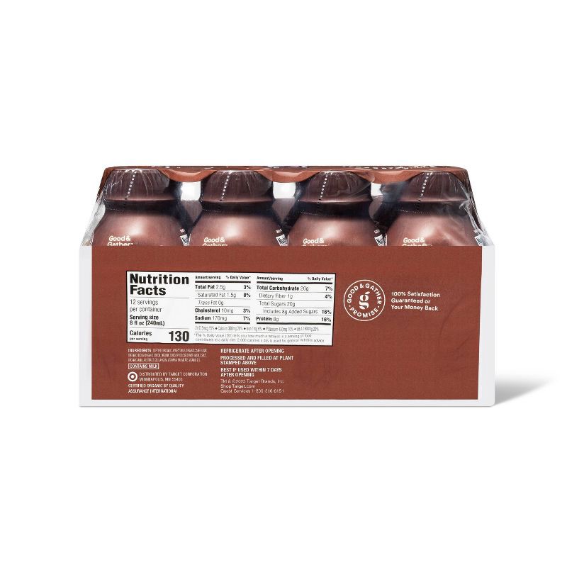 slide 2 of 3, Organic Lowfat Chocolate Milk Shelf Stable - 8 fl oz/12ct - Good & Gather™, 12 ct; 8 fl oz