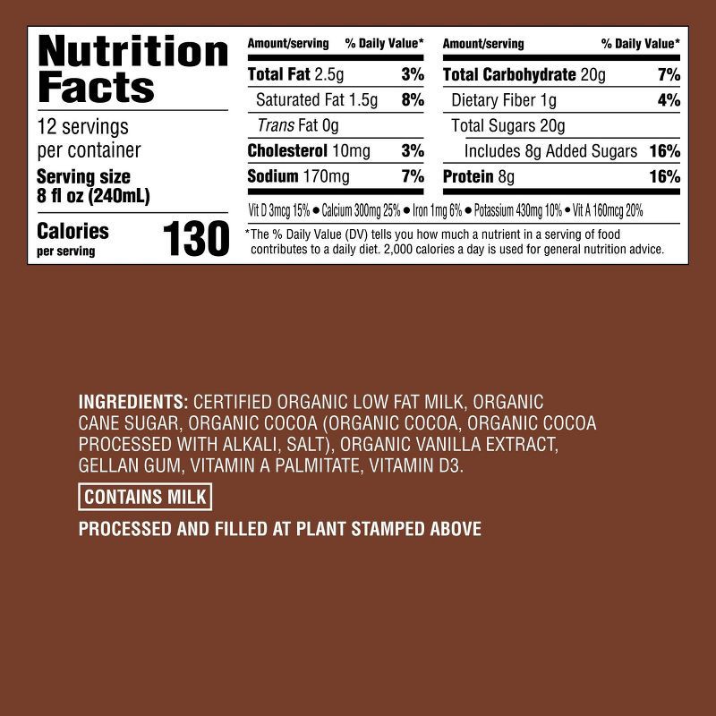 slide 2 of 4, Organic Lowfat Chocolate Milk Shelf Stable - 8 fl oz/12ct - Good & Gather™, 12 ct; 8 fl oz