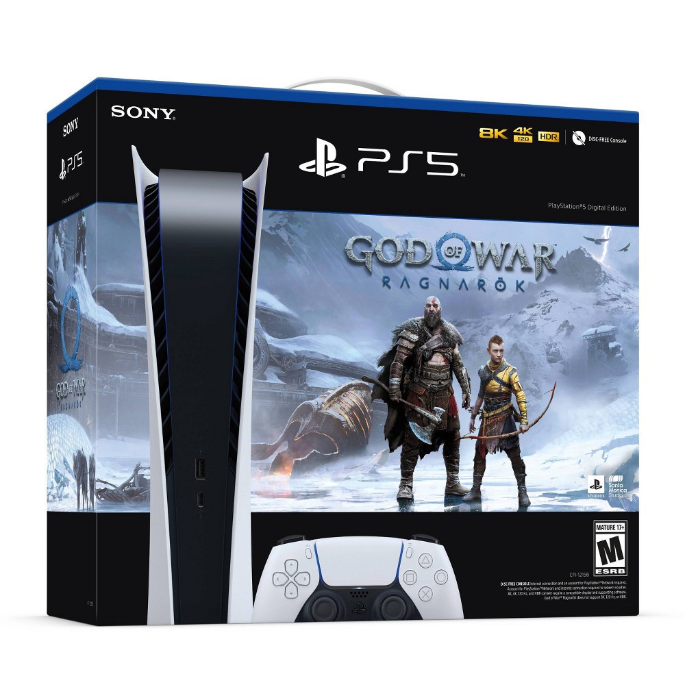 slide 5 of 8, PlayStation 5 God of War Ragnarok Digital Console with Wireless Controller, 1 ct