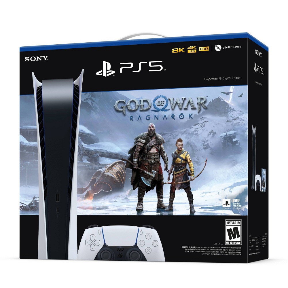 slide 7 of 8, PlayStation 5 God of War Ragnarok Digital Console with Wireless Controller, 1 ct