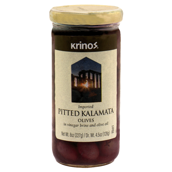 slide 1 of 1, Krinos Pitted Kalamata Olives, 8 oz