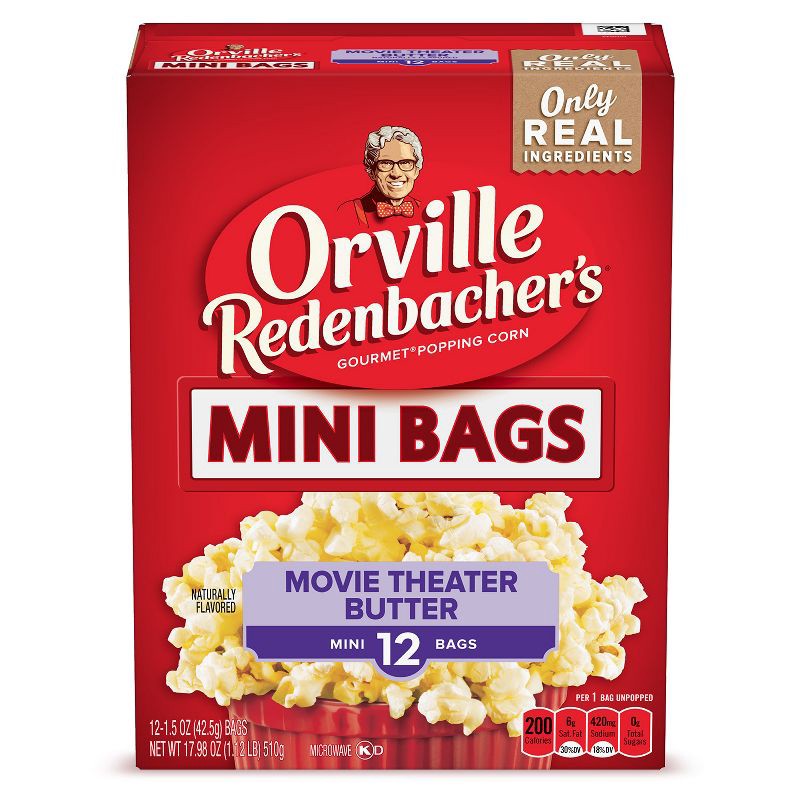 slide 1 of 6, Orville Redenbacher's Orville Redenbachers Mini Movie Theater Butter Microwave Popcorn - 12ct/17.98oz, 12 ct, 17.98 oz