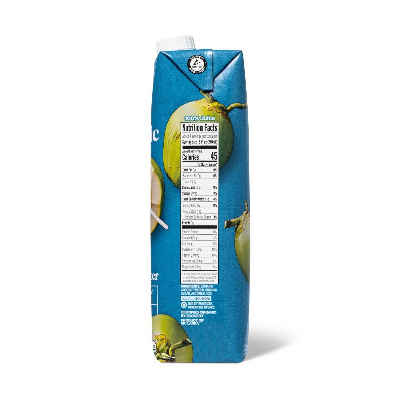 slide 3 of 4, Organic Original Coconut Water - 1L Carton - Good & Gather™, 1 liter