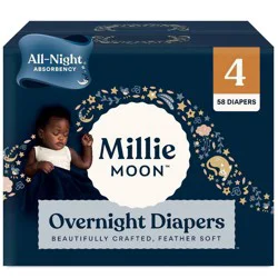 Millie Moon Overnight Diapers - Size 4 - 58ct