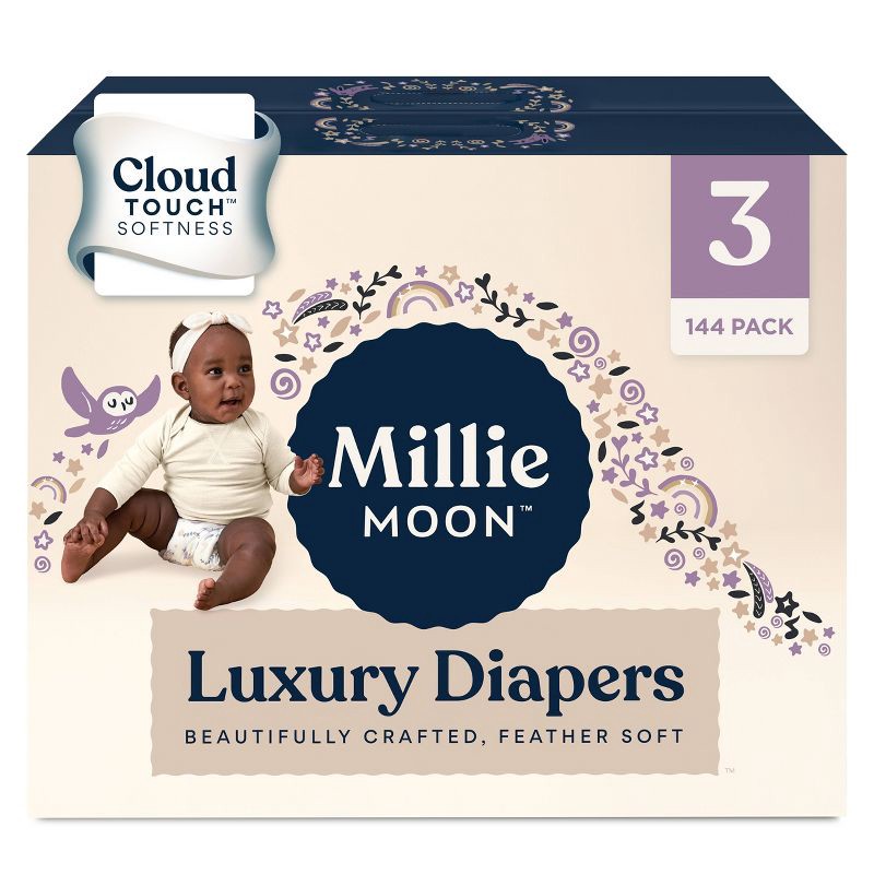 slide 1 of 10, Millie Moon Luxury Disposable Diapers - Size 3 - 144ct, 3 x 144 ct