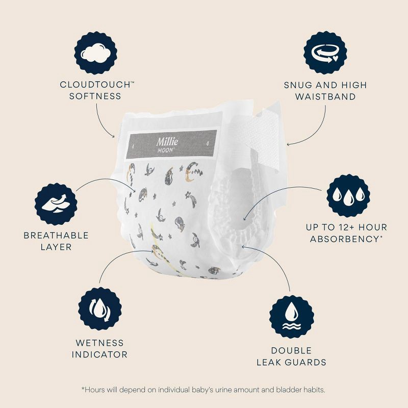 slide 2 of 9, Millie Moon Overnight Diapers - Size 6 - 42ct, 6 x 42 ct