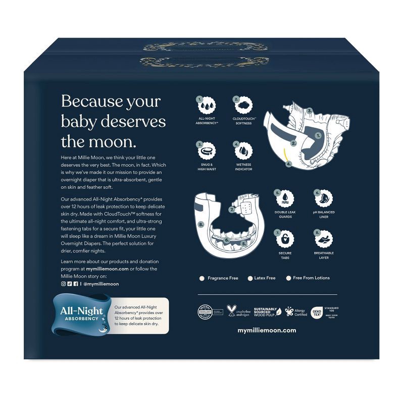 slide 9 of 9, Millie Moon Overnight Diapers - Size 6 - 42ct, 6 x 42 ct