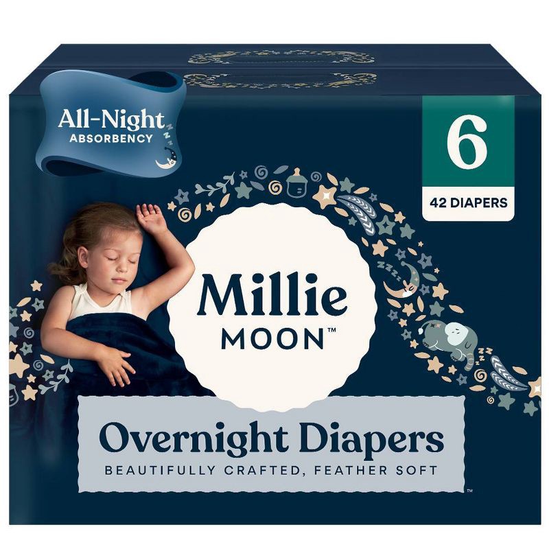 slide 1 of 9, Millie Moon Overnight Diapers - Size 6 - 42ct, 6 x 42 ct