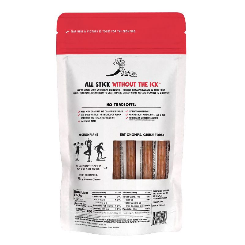 slide 2 of 8, Chomps Snack Sticks Chomps Original Beef Meat Sticks - 9.2oz/8ct, 9.2 oz, 8 ct