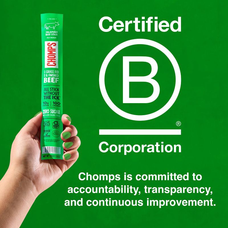 slide 7 of 8, Chomps Snack Sticks Chomps Jalapeno Beef Sticks - 9.2oz/8ct, 9.2 oz, 8 ct