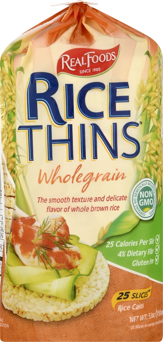 slide 1 of 13, Real Foods Wholegrain Rice Thins 5.3 oz, 5.3 oz