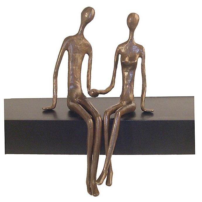 slide 1 of 1, Danya B. Sitting Couple Bronze Sculpture, 1 ct