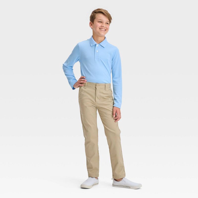 slide 3 of 3, Boys' Skinny Fit Uniform Pants - Cat & Jack™ Khaki 7, 1 ct