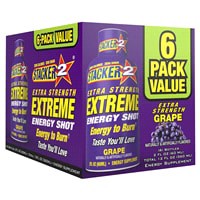 slide 3 of 13, Stacker 2 Extreme Energy Shots Extra Strength Grape flavor - 6 ct, 6 ct