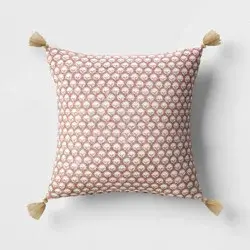 Block Print Square Throw Pillow Purple - Threshold™