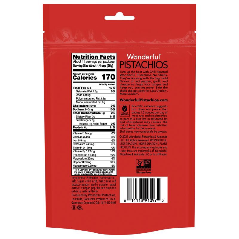 slide 6 of 7, Wonderful Pistachios No Shells Chili Roasted - 11oz, 11 oz