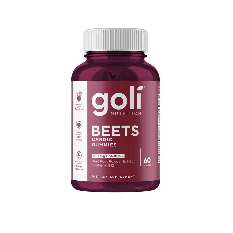 slide 1 of 8, Goli Nutrition Beets Cardio Vegan Vitamin Gummies - 60ct, 60 ct