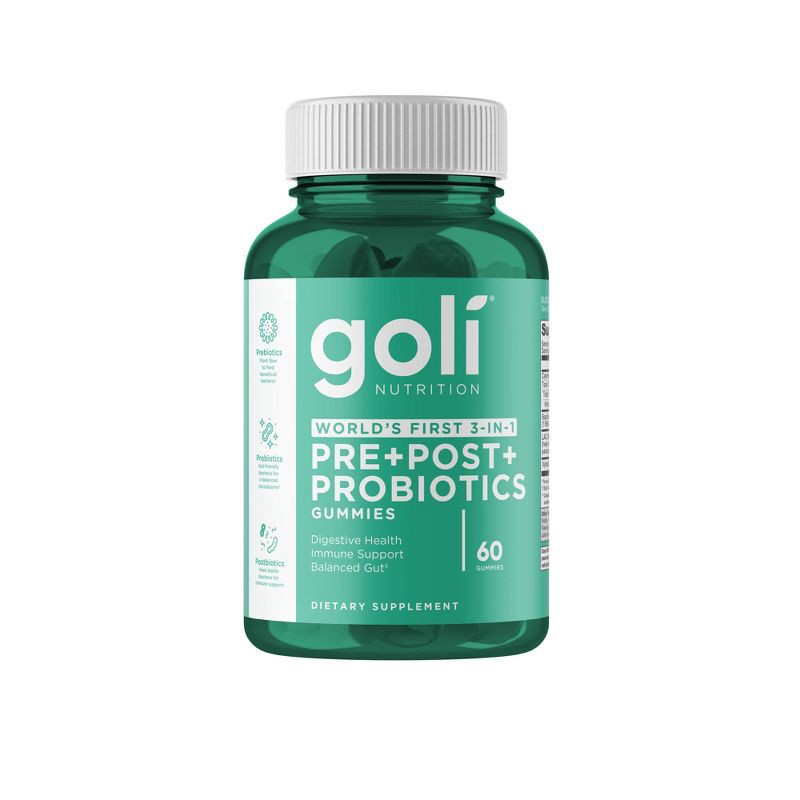 slide 1 of 8, Goli Nutrition Pre + Post + Probiotics Vegan Gummies - 60ct, 60 ct