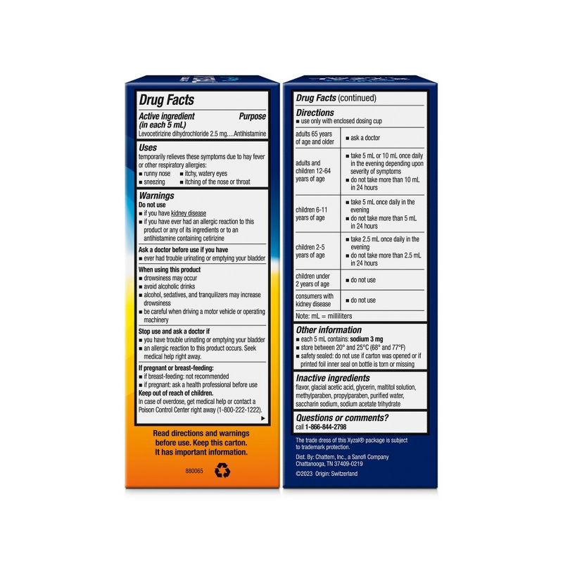 slide 2 of 11, Xyzal Children's Allergy Relief Medicine Liquid - Grape Flavor - Levocetirizine Dihydrochloride - 5 fl oz, 5 fl oz