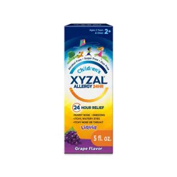 Xyzal Children's Allergy Relief Medicine Liquid - Grape Flavor - Levocetirizine Dihydrochloride - 5 fl oz