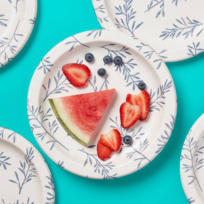 slide 2 of 3, Botanical Leaf Paper Plates 8.5" - 90ct - up&up™, 90 ct