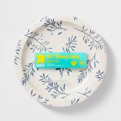 Botanical Leaf Paper Plates 8.5" - 90ct - up&up™: Round, Stripe Pattern