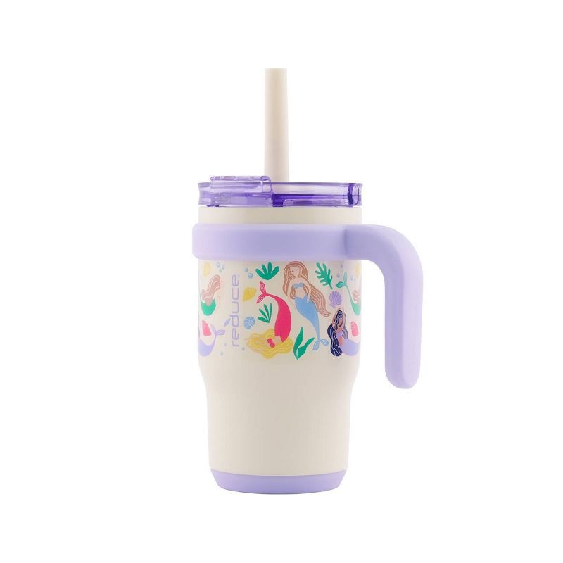 slide 2 of 6, Reduce 14oz Coldee Vacuum Insulated Stainless Steel Straw Tumbler Mermaids: Kids Leakproof BPA-Free Drinkware, 14 oz